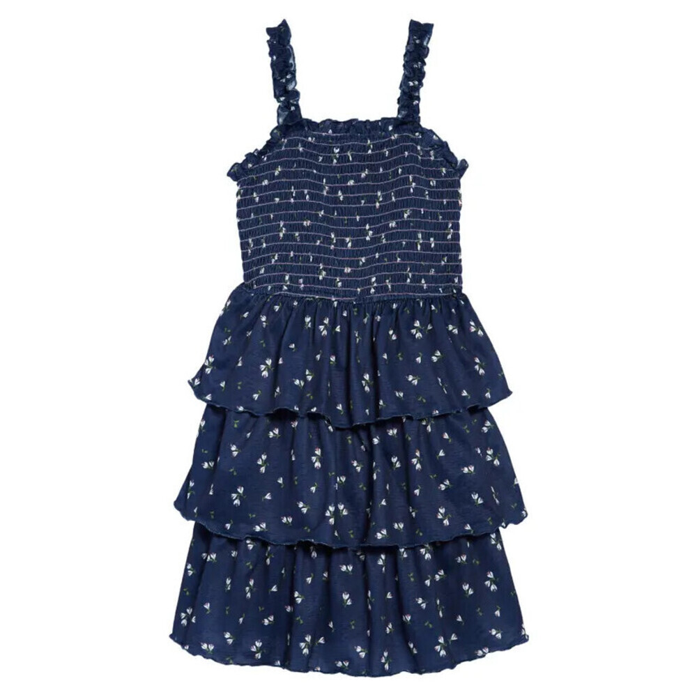 Trixxi Girl's Kids' Floral Print Smocked Tiered Dress Size L